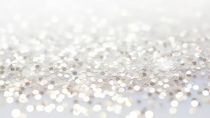 Shimmering White Glitter Background for Creative Projects and Designs Featuring Dazzling Bokeh Effects and a Dreamy Aesthetic Ideal for Celebrations and Events