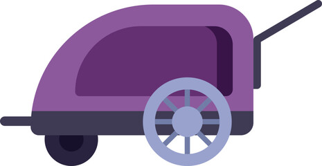 Purple bike trailer with a cover, ideal for transporting young children or pets safely and comfortably