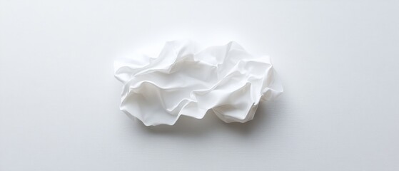 crumpled white paper on a clean surface for creative backgrounds