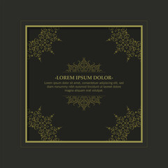 Dark calligraphic square ornament frame lines