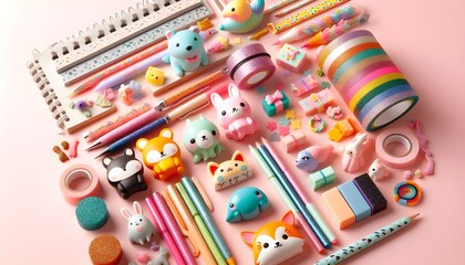 Obraz premium Colorful Assortment of Small Cute Figurines or Toys