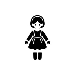 Simple Vector Icon of a girl child fashion &ndash; Logo Design Illustration