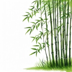 Naklejka premium Vibrant Green Bamboo Stalks, the AI Image Generator,