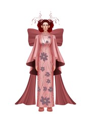 Obraz premium fashion illustration of a woman wearing a charming classic luxury dress for fashion design illustration needs