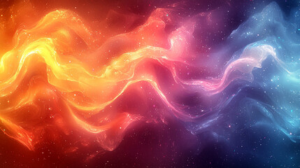 Cosmic Elegance, Abstract Wave of Vivid Colors