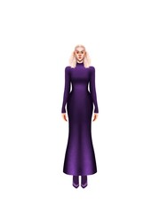 fashion illustration of a woman wearing a charming classic luxury dress for fashion design illustration needs