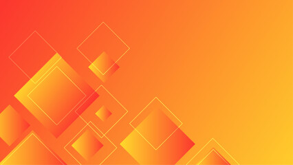 Orange background with geometric shapes