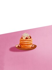 arrangement of sweet and salty foods and drinks for background or design needs.