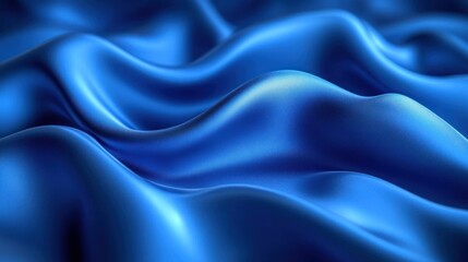 Fototapeta premium Abstract blue silk waves texture.