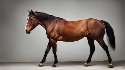 Fototapeta premium A horse in isolated background
