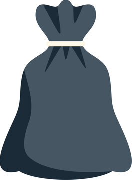 Black trash bag tied up and ready for disposal, promoting responsible waste management