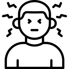 stress icon illustration design with outline