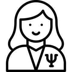 psychologist icon illustration design with outline