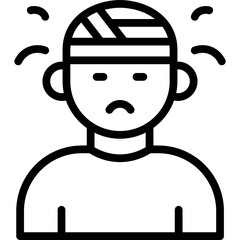 trauma icon illustration design with outline