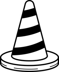 construction cone tool outline illustration