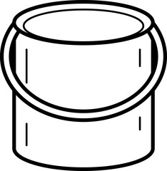paint bucket carpentry tool outline illustration