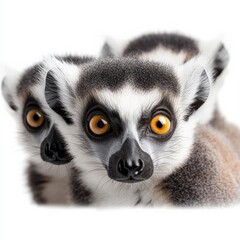 Obraz premium close-up of lemurs with striking eyes and unique features