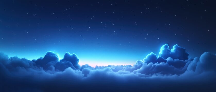 serene night sky with clouds and stars