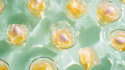 easter themed cup of hot tea