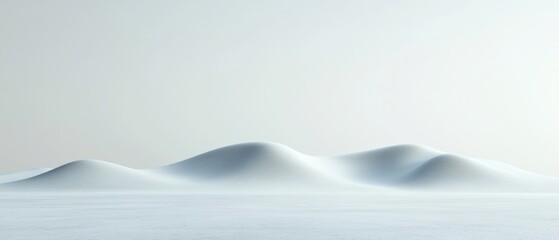 Fototapeta premium minimalist landscape with soft snow dunes under a pale sky