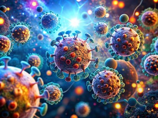 Nanobots in Action: A Stunning Visualization of Cellular Restoration and Healing in Biotechnology with a Bokeh Effect Emphasizing Medical Technology and Nanomedicine Concepts