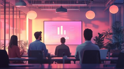 Strategic recruitment meeting modern office presentation session corporate environment team viewpoint hrm insights for effective hiring strategies