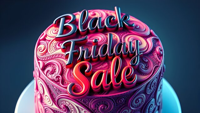 black friday sale written on a cake