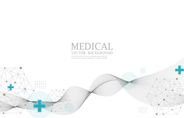 Abstract vector medical white background.smooth line.futuristic.medical wallpaper