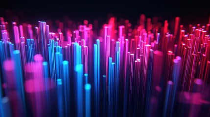 Obraz premium Vibrant abstract digital landscape with glowing lines