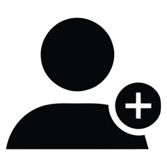 Fototapeta premium User Add icon black color.