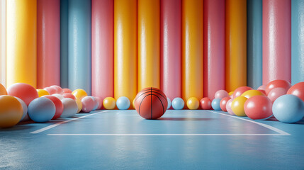 sunny and spacious playroom, with large windows and a colorful floor mat, providing a stimulating environment for children to explore and learn