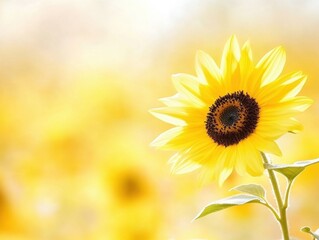 Obraz premium Closeup of a Vibrant Sunflower Nature Setting Photo Bright Background Macro Botanical Beauty for Garden