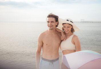 Couple relaxing on the beach