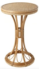 Elegant woven rattan table with unique curved design for stylish interiors