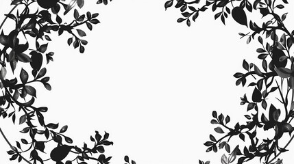 花の枝のレトロボーダー10