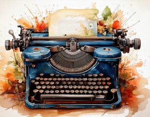 vintage typewriter with paper