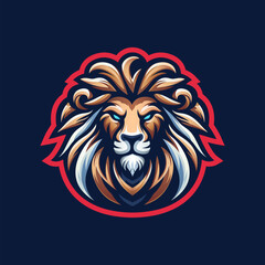 Hand drawn lion head logo template vector illustration