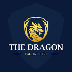 Luxury dragon logo design template