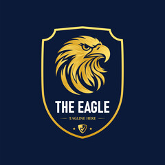 Falcon or eagle shield logo design template