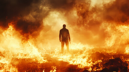 Fototapeta premium person in fire