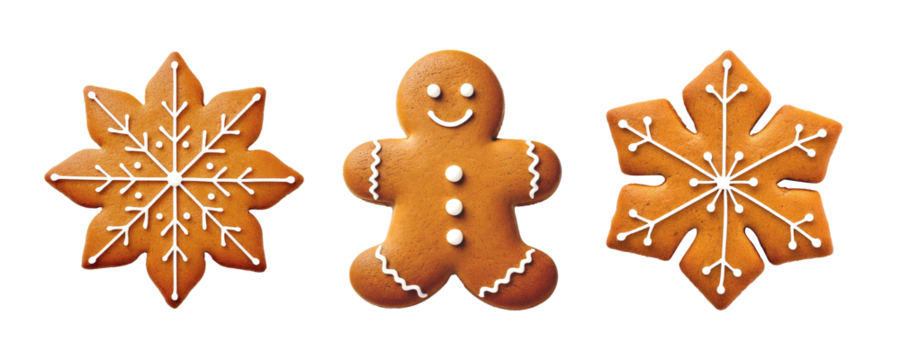 ＜切り抜きPNG＞クリスマスのジンジャーブレッドクッキー