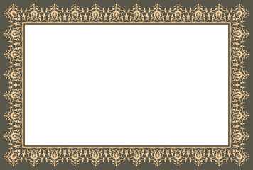 Vector illustration of nice rectangular border frame design. Elements in arabic style, border frame. Decorative embellishments for calligraphy borders, cards, certificates