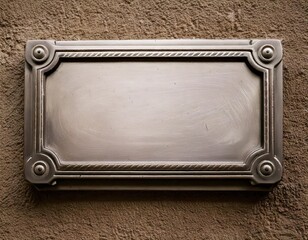 blank silver metal plaque award medal frame design asset with room for copy or text