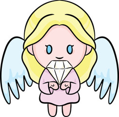 baby angel and diamond