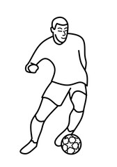 aesthetic sketch of a football player