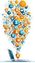 Social Media Network and Global Communication Concept