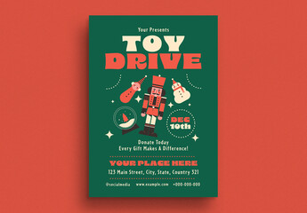 Modern Retro Christmas Toy Drive Event Flyer