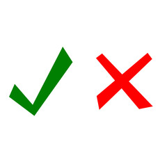 Obraz premium Simple icons yes-no, approved-disapproved, accepted-rejected, right-wrong. 