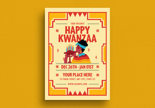 Modern Retro Kwanzaa Celebration Event Flyer
