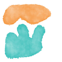 Orange Blue Watercolor Shapes Decor